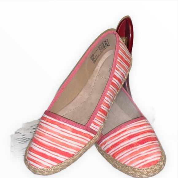 EUC Lands’ End Candy Striped Espadrilles - Picture 1 of 3
